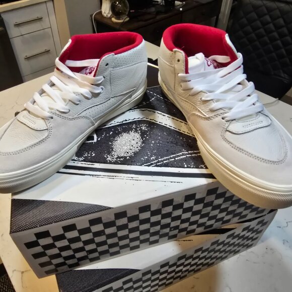VANS Skate Half Cab Vintage Sport White/Red Sneakers Mid-Top Men’s Size 10.5 NEW - Picture 2 of 7